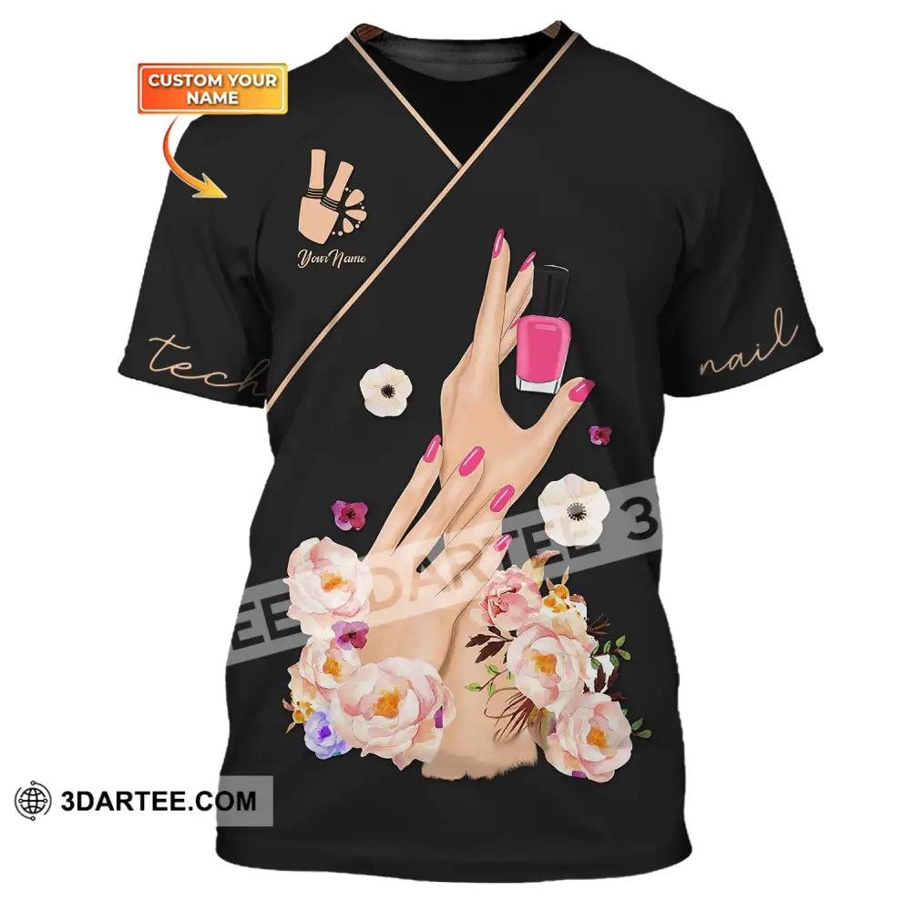 Women Shirt Nail Technician Tech Hoodie Sportwear T-Shirt / S