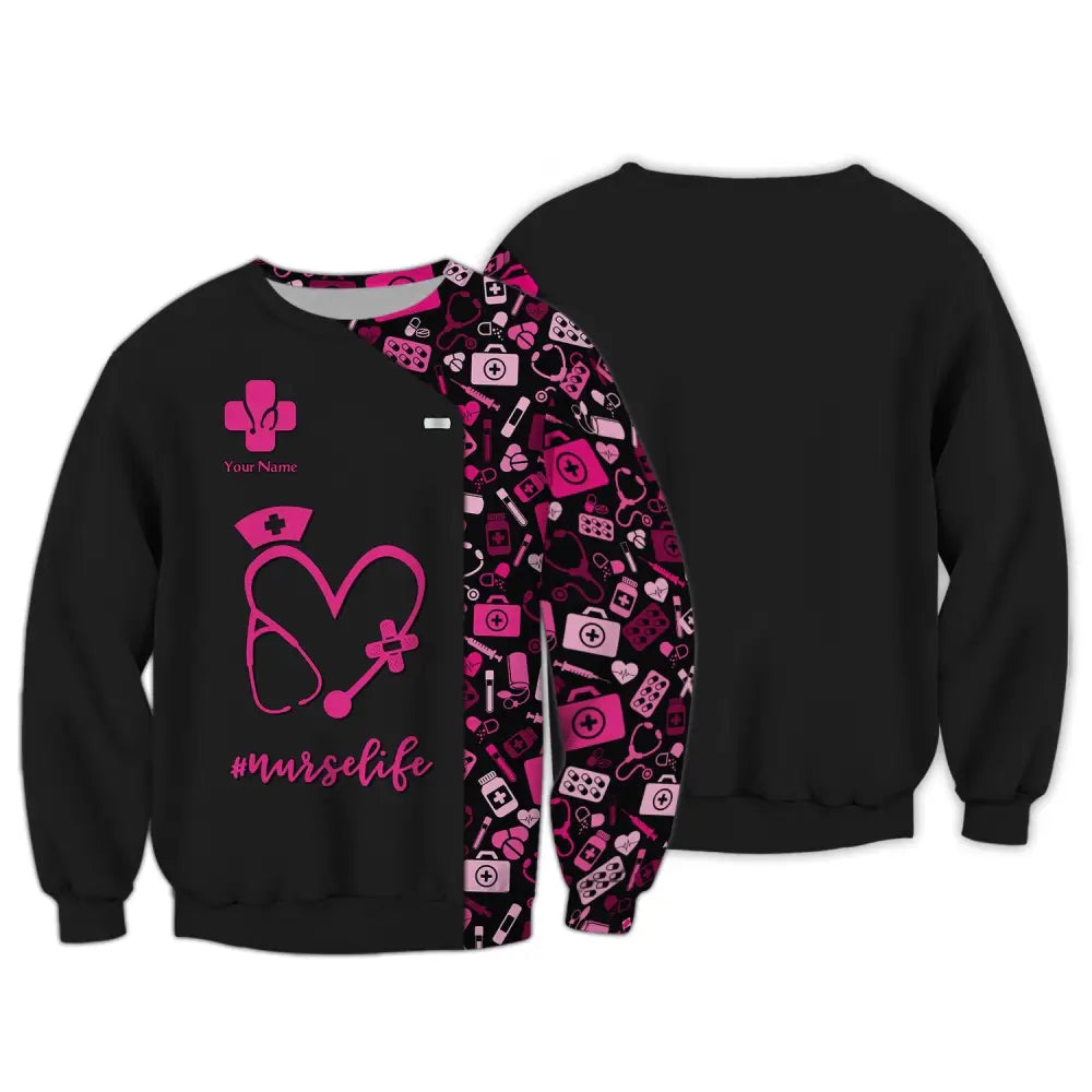 Women Shirt Nurse Life Nursing Hoodie Sportwear Long Sleeve / S T-Shirt