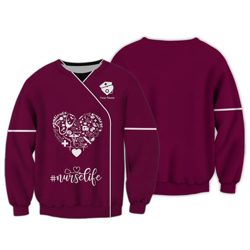 Women Shirt Nurse Life Nursing Hoodie Sportwear Long Sleeve / S T-Shirt