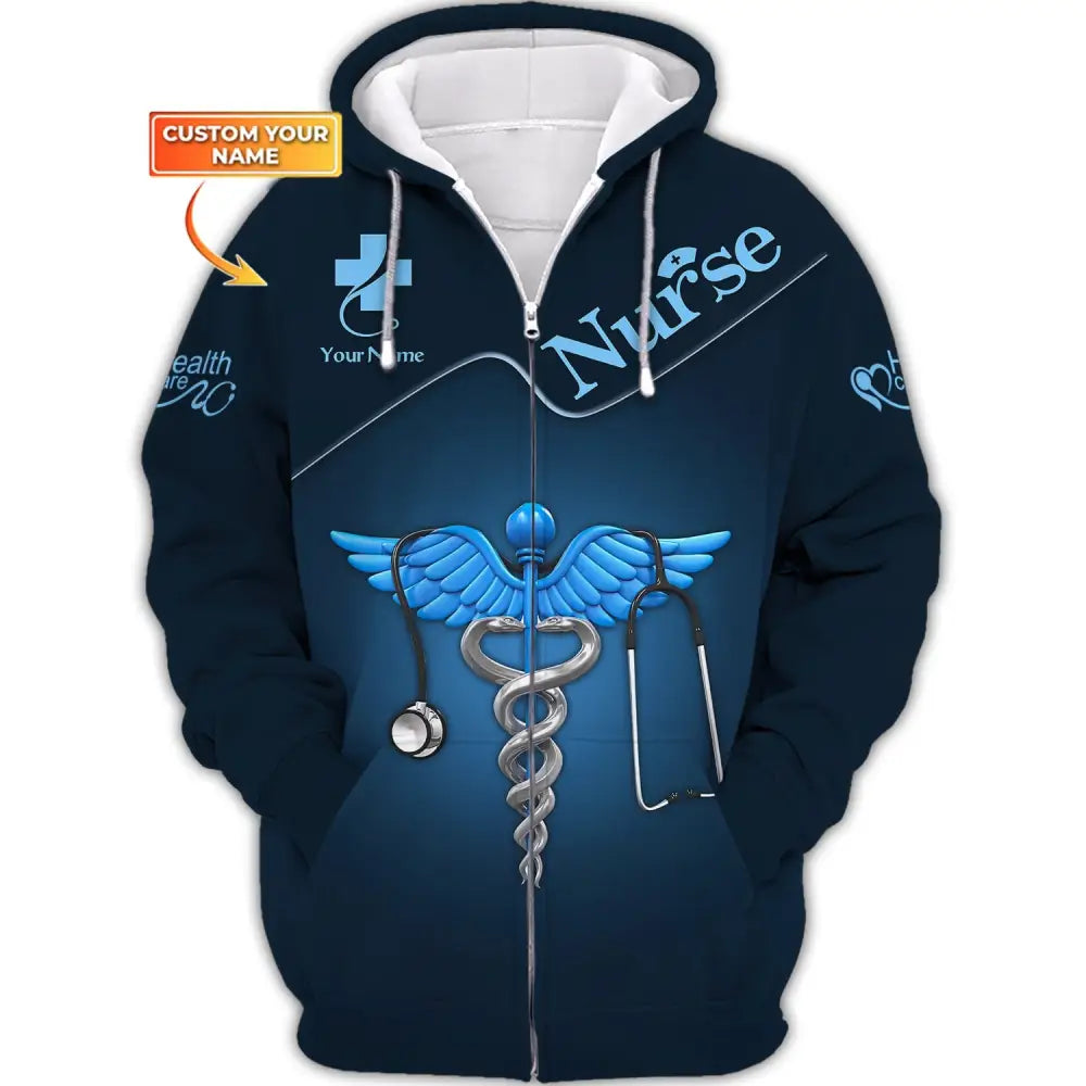 Women Shirt Nurse Life Nursing Hoodie Sportwear Zipper / S T-Shirt