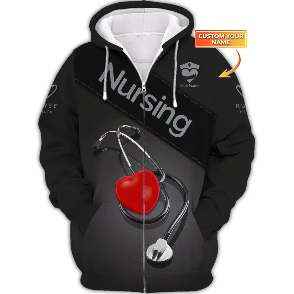 Women Shirt Nurse Life Nursing Hoodie Sportwear Zipper / S T-Shirt