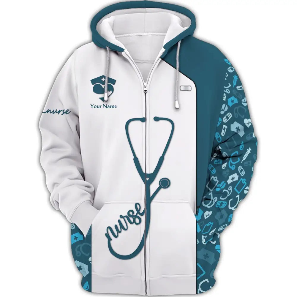 Women Shirt Nurse Life Nursing Shirts Sportwear Zipper Hoodie / S T-Shirt