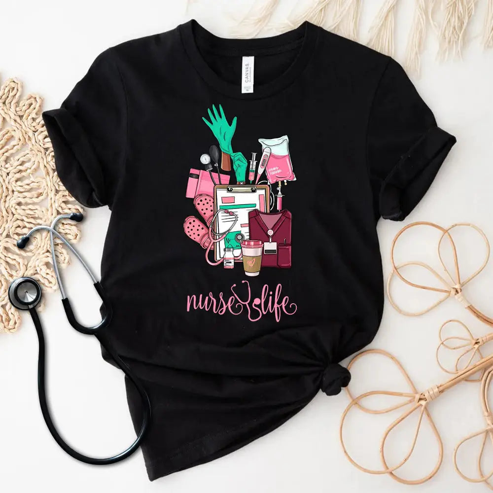 Women Shirt Nurse Life Nursing T-Shirt T-Shirt