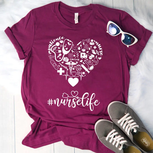 Women Shirt Nurse Life Nursing T-Shirt T-Shirt