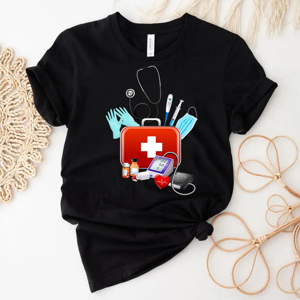 Women Shirt Nursing T-Shirt For Nurses T-Shirt / Black S