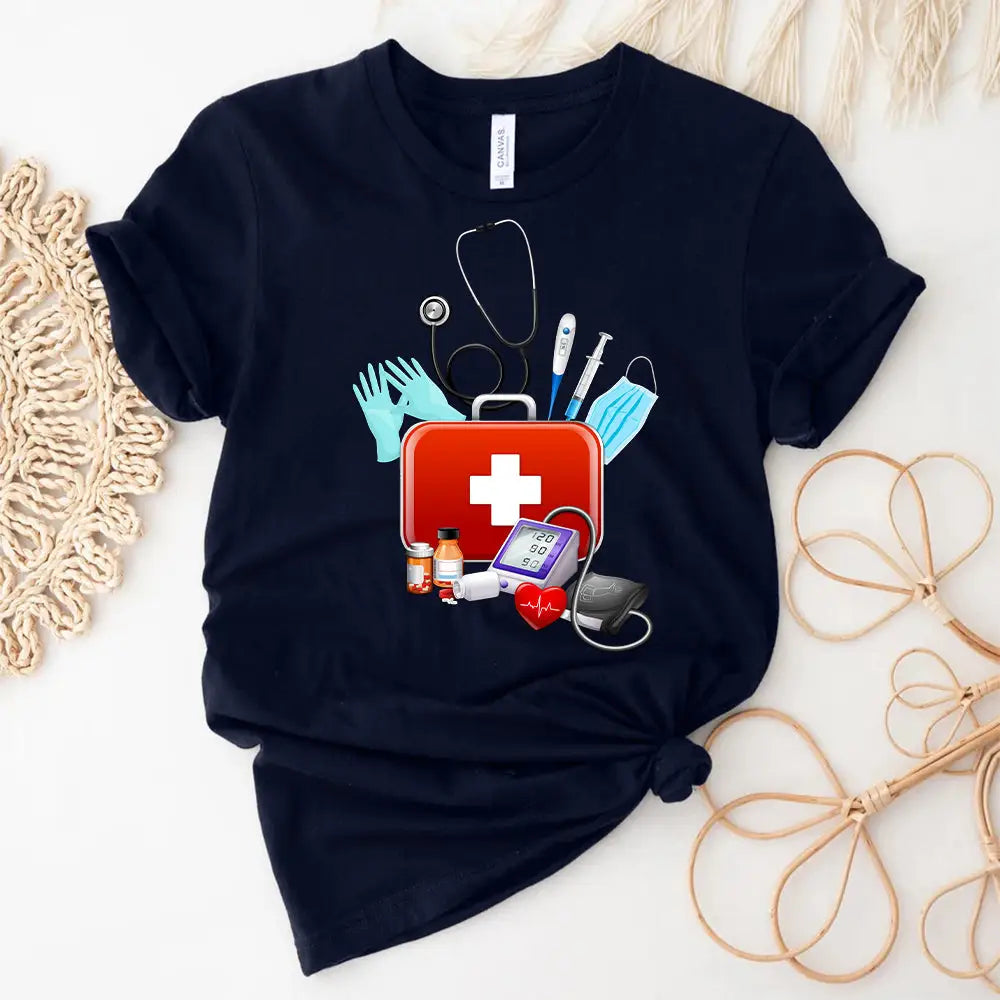 Women Shirt Nursing T-Shirt For Nurses T-Shirt / Dark Blue S
