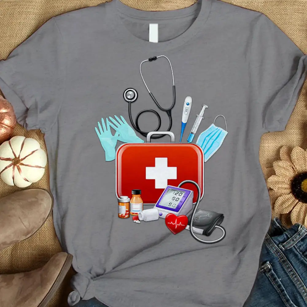 Women Shirt Nursing T-Shirt For Nurses T-Shirt / Gray S