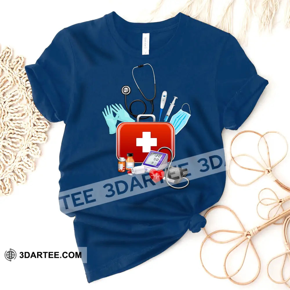 Women Shirt Nursing T-Shirt For Nurses T-Shirt / Navy Blue S