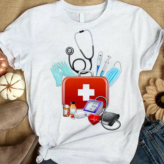 Women Shirt Nursing T-Shirt For Nurses T-Shirt / White S
