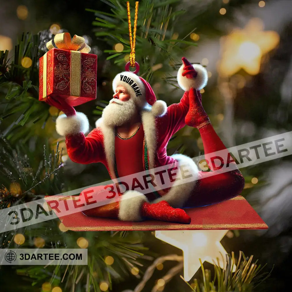 Yoga Santa Christmas Home Decor Christmas Ornament Personalized Ornament 3.54’’ / 1 Ornament Ornament