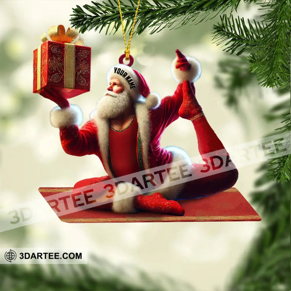 Yoga Santa Christmas Home Decor Christmas Ornament Personalized Ornament Ornament