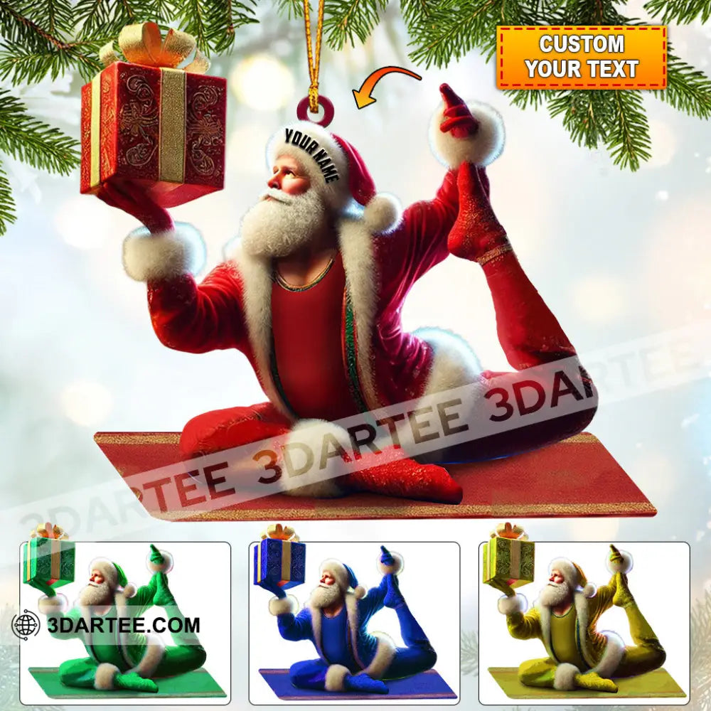 Yoga Santa Christmas Home Decor Christmas Ornament Personalized Ornament Ornament