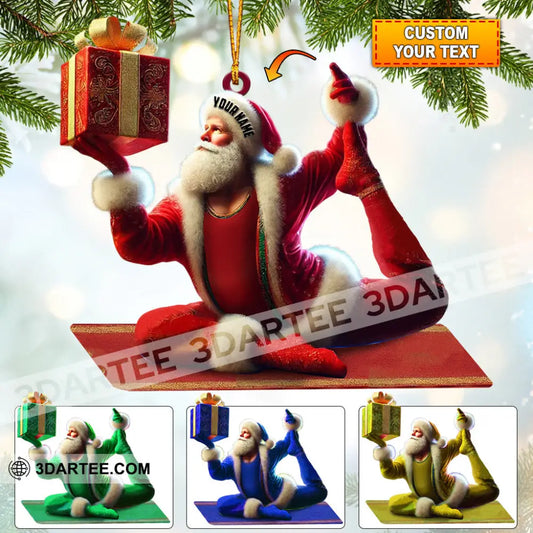 Yoga Santa Christmas Home Decor Christmas Ornament Personalized Ornament Ornament
