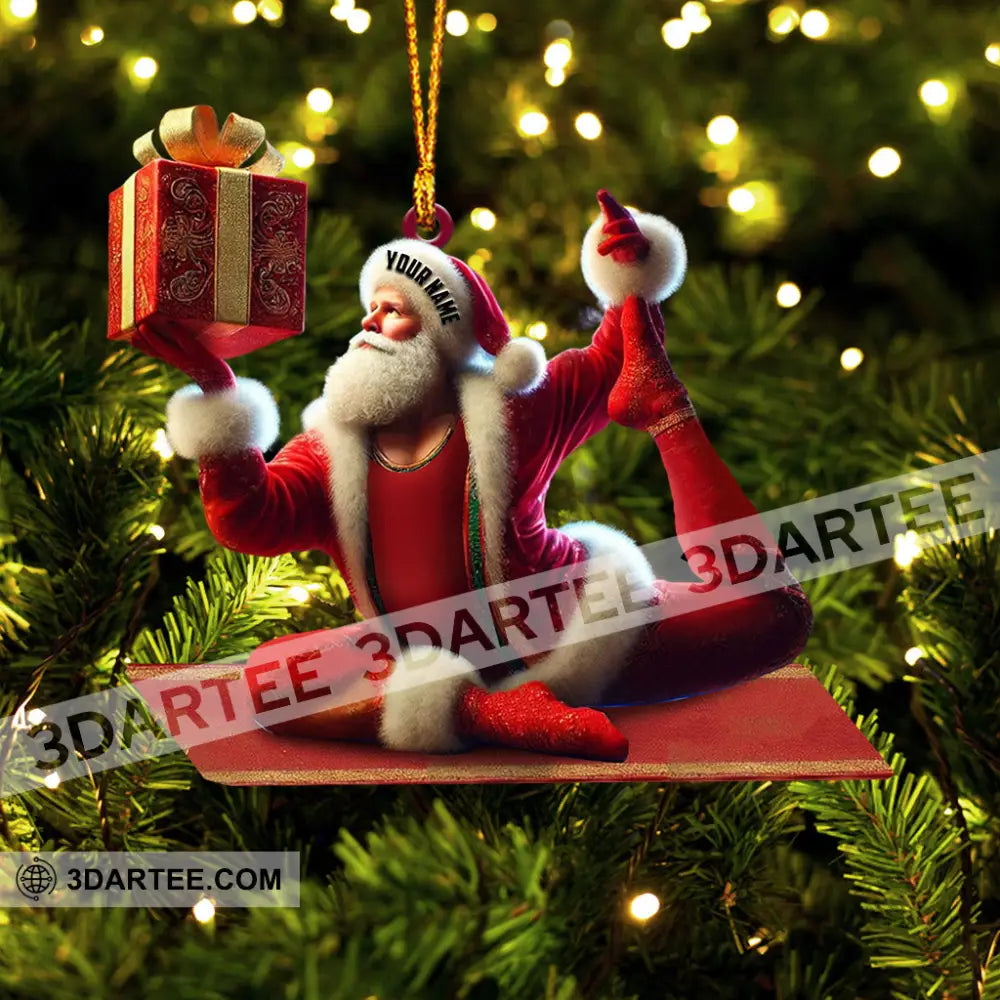 Yoga Santa Christmas Home Decor Christmas Ornament Personalized Ornament Ornament