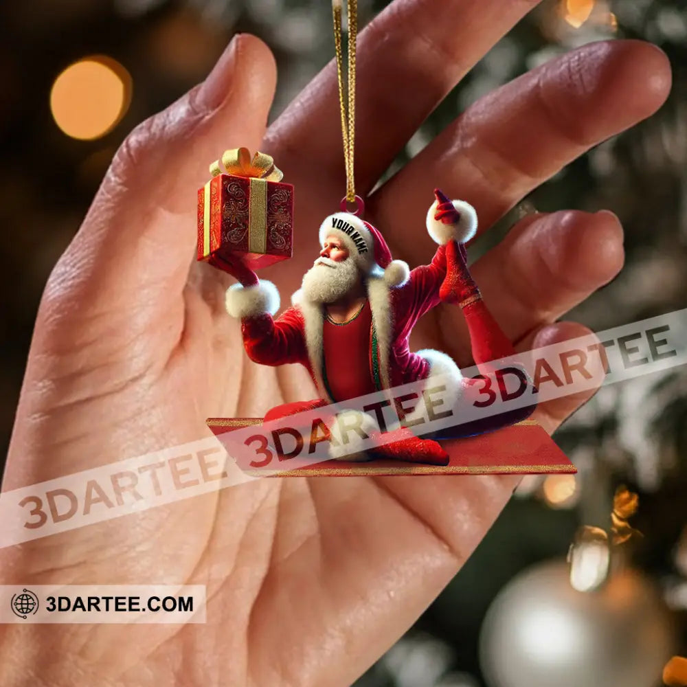 Yoga Santa Christmas Home Decor Christmas Ornament Personalized Ornament Ornament